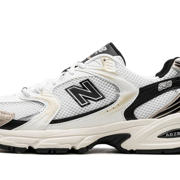New Balance 530 White & Light Gold Metallic Men's