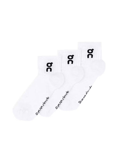 On Running Logo Sock Mid 3 Pairs White