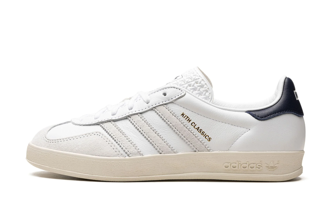 Adidas Gazelle Indoor Kith Classics White Navy Men s Pimp Kicks