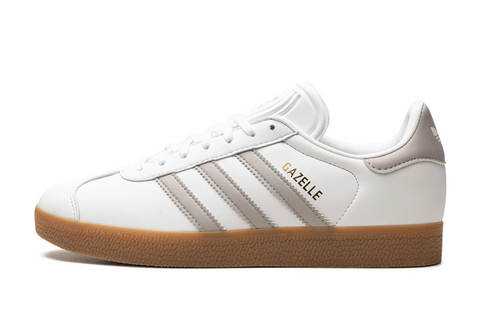 Adidas gazelles on sale white gum sole