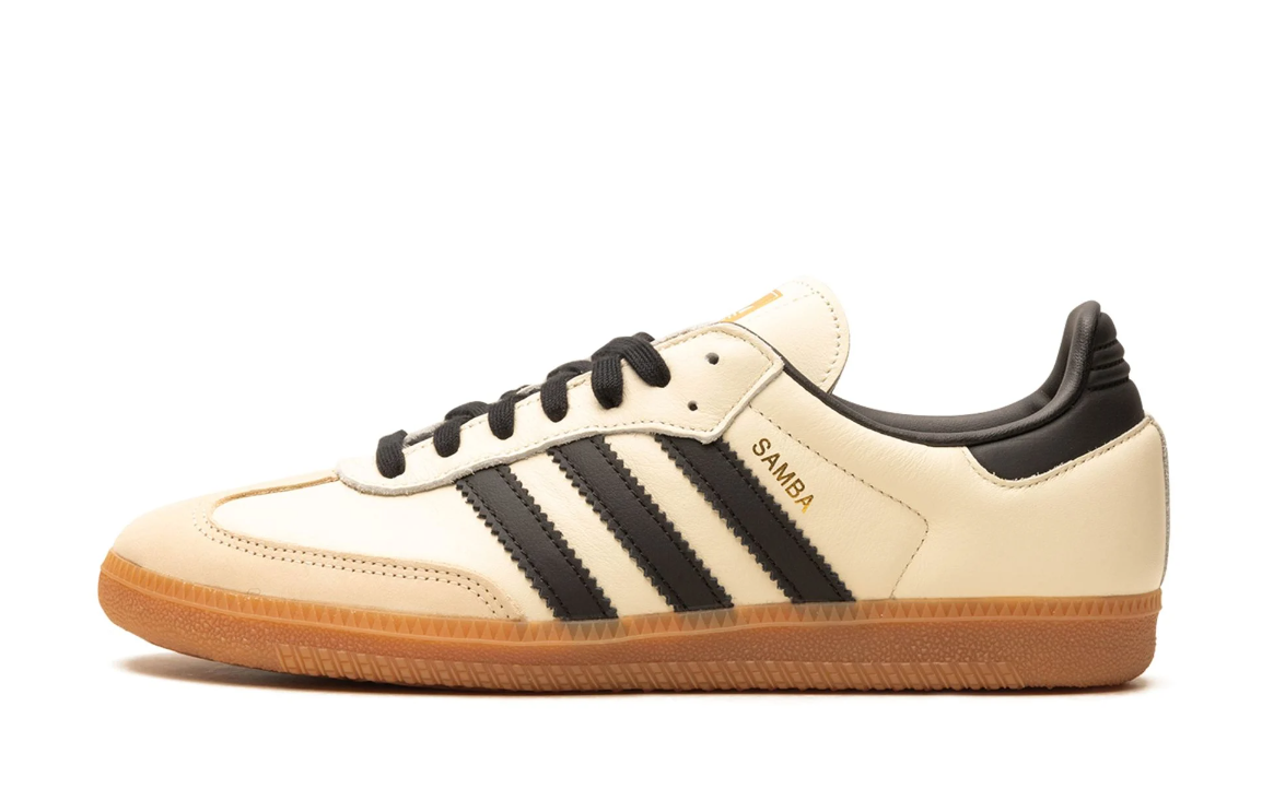 Adidas Samba OG Cream White Black Sand Strata Women's Pimp Kicks Adidas Samba OG Cream White Black Sand Strata Women's Pimp Kicks
