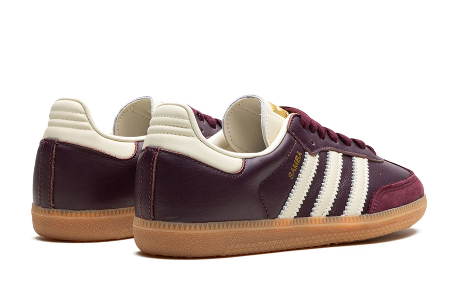 Adidas Samba OG Maroon Gold Metallic Women's