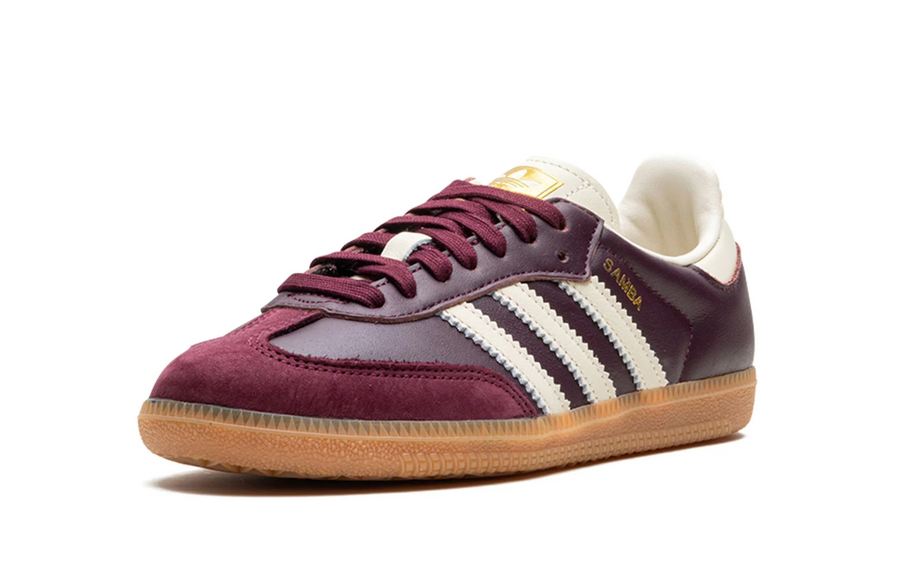 Adidas Samba OG Maroon Gold Metallic Women's