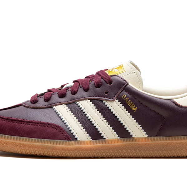Adidas Samba OG Maroon Gold Metallic Women's