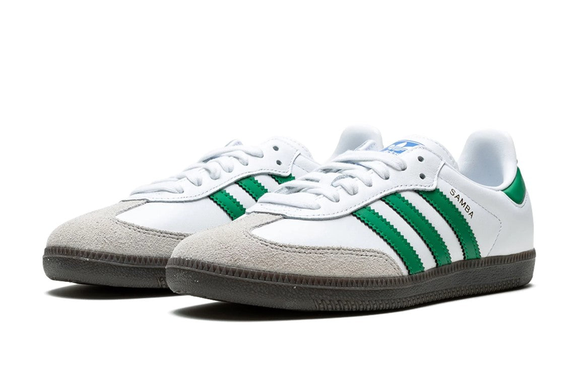 Adidas Samba OG White Green Men's Pimp Kicks Adidas Samba OG White Green Men's Pimp Kicks