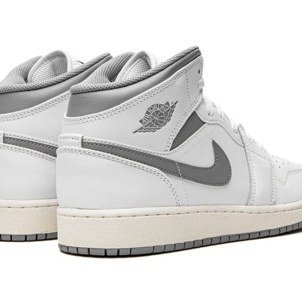 Jordan 1 Mid Neutral Grey White (Gradeschool) - Pimp Kicks