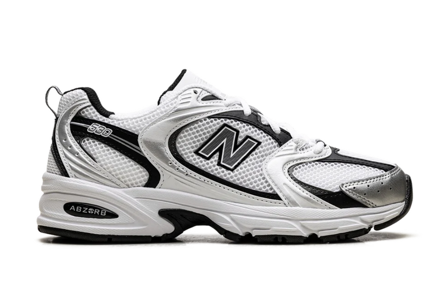 New Balance 530 White Silver Metallic Black Men's