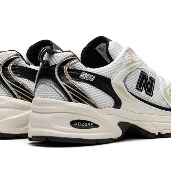 New Balance 530 White & Light Gold Metallic Men's