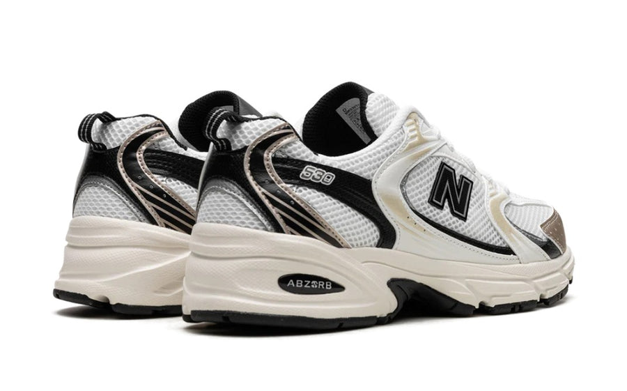 New Balance 530 White & Light Gold Metallic Men's