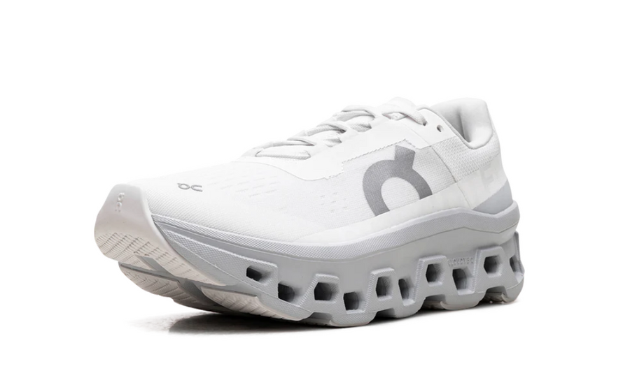 On Cloudmonster White And Glacier Grey Women's