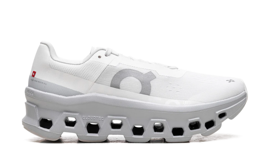 On Cloudmonster White And Glacier Grey Women's