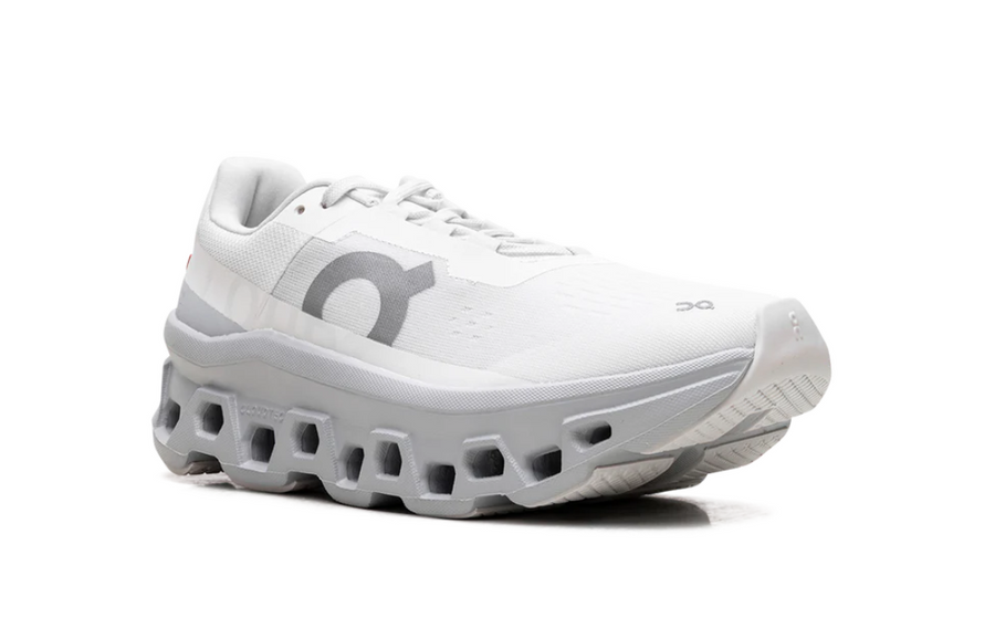 On Cloudmonster White And Glacier Grey Women's