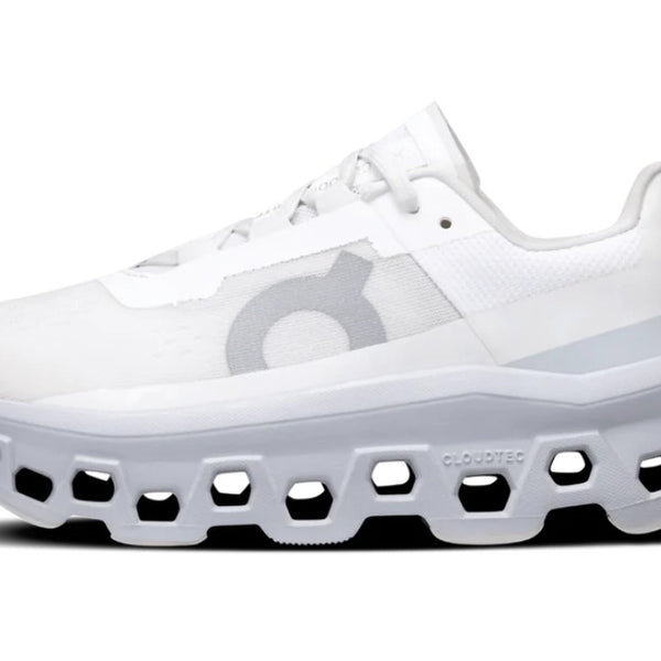 On Cloudmonster White And Glacier Grey Women's