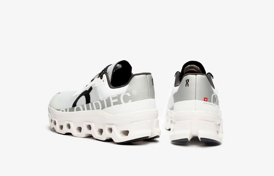 On Running Cloudmonster White Black Gray Women's