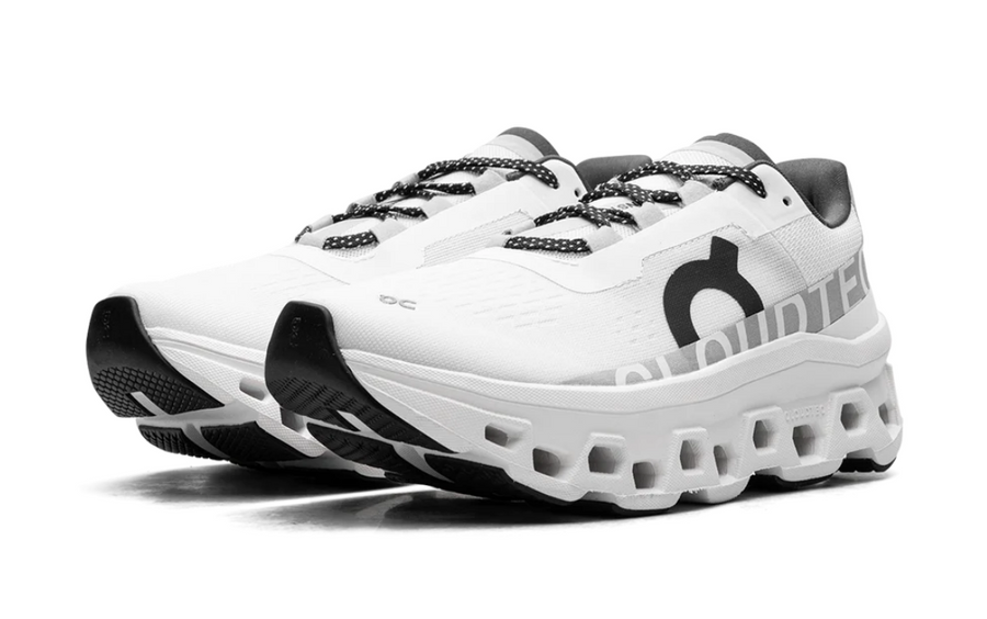 On Running Cloudmonster White Black Gray Women's