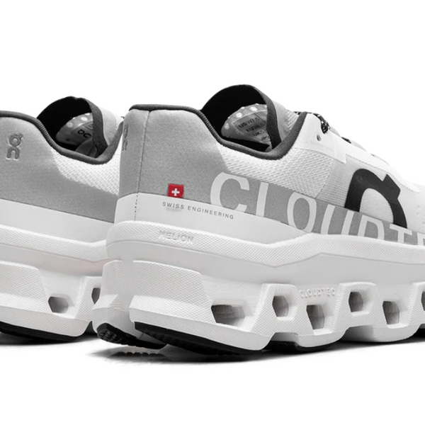 On Running Cloudmonster White Black Gray Women's