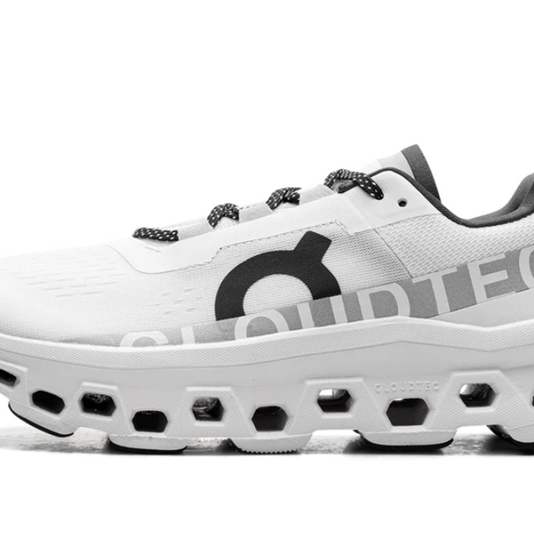 On Running Cloudmonster White Black Gray Women's
