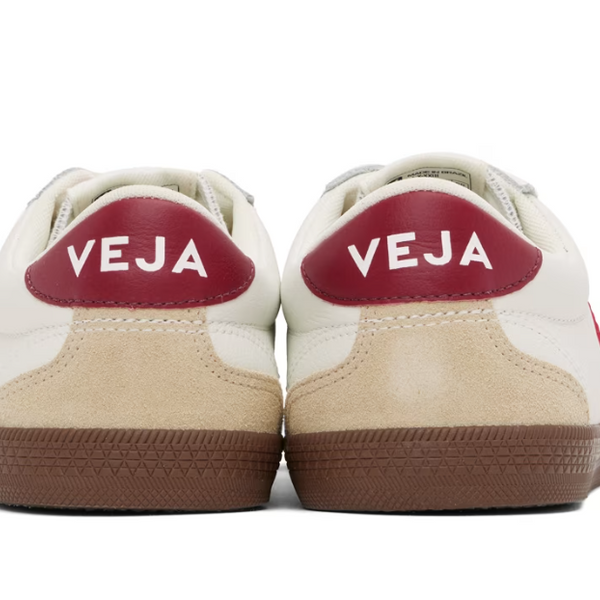 VEJA Volley Panelled Leather White Red Women's
