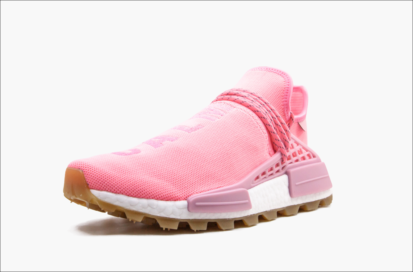 Pink human hotsell race shoes