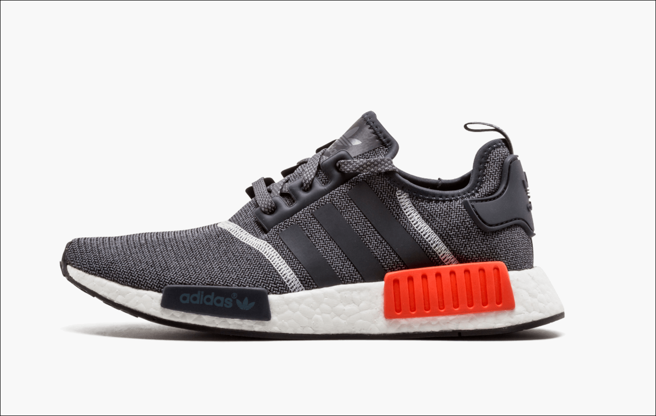 Adidas nmd top black grey reflective