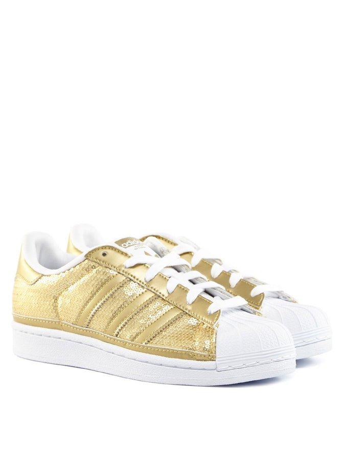 Adidas Superstar Metallic Gold Sequin Women s Pimp Kicks