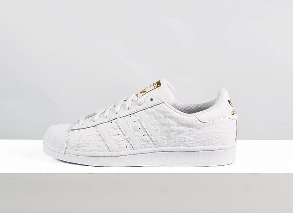 Adidas Superstar White Gold Croc Men's - Pimp Kicks