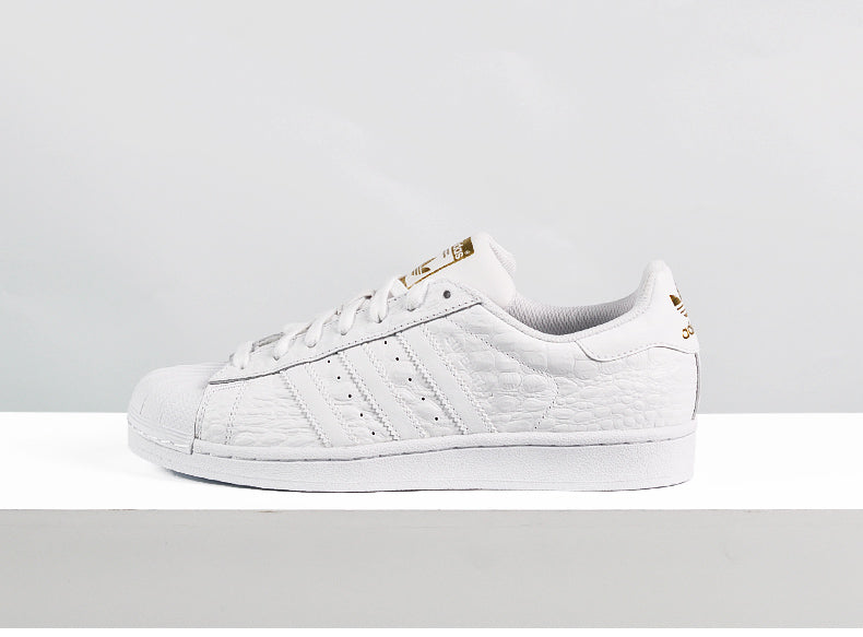 Adidas Superstar White Gold Croc Men's - Pimp Kicks