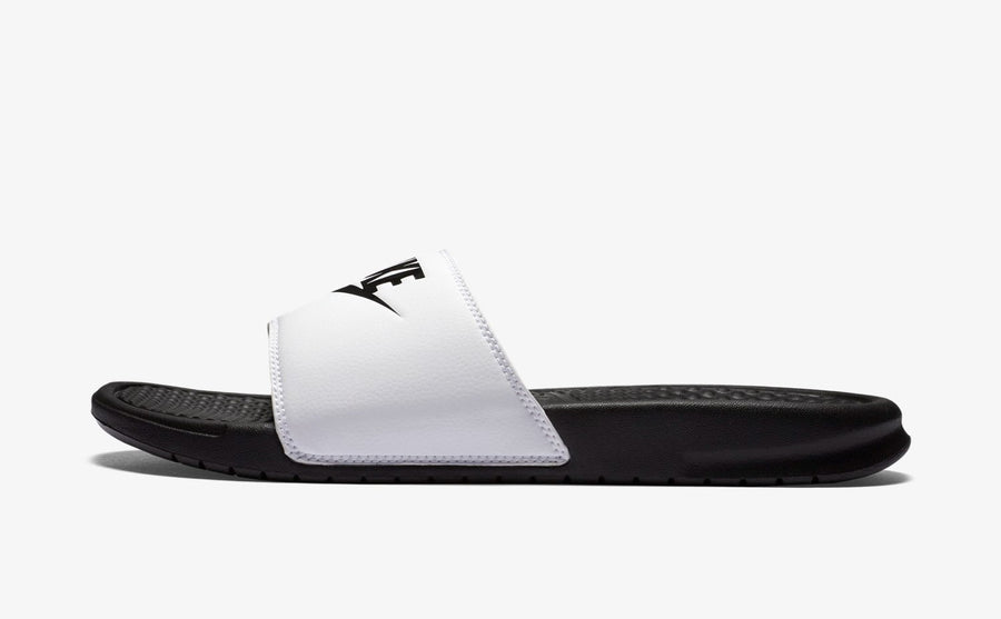 Nike Benassi JDI Sandals White Black Men's - Pimp Kicks