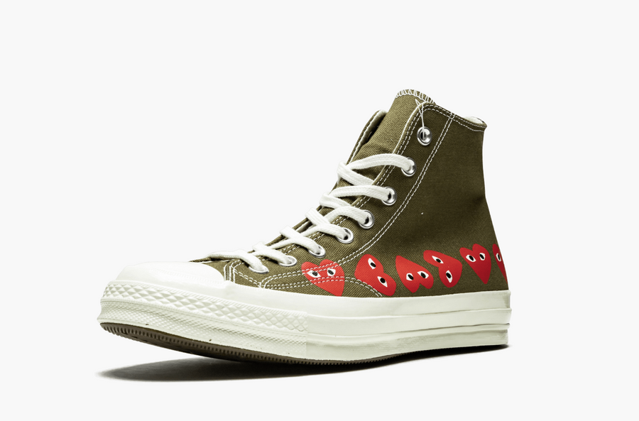 Converse Chuck Taylor All-Star High 70s X CDG Multi Hearts Olive Men's