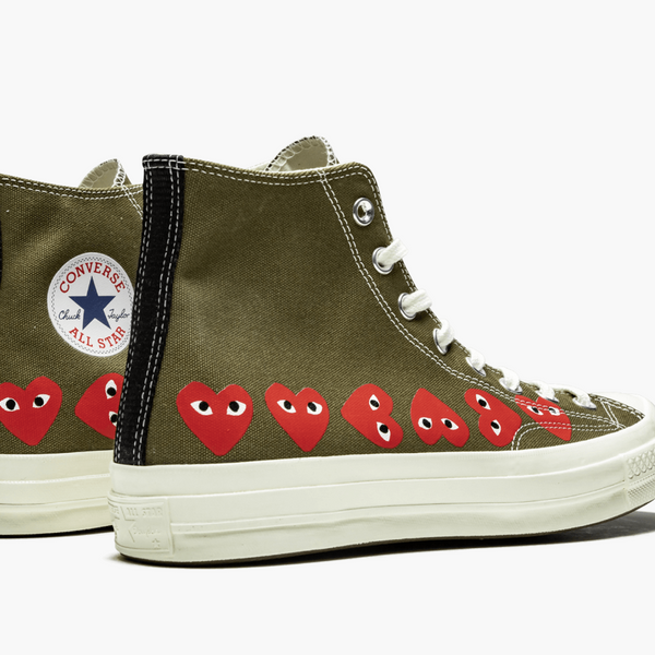 Converse Chuck Taylor All-Star High 70s X CDG Multi Hearts Olive Men's