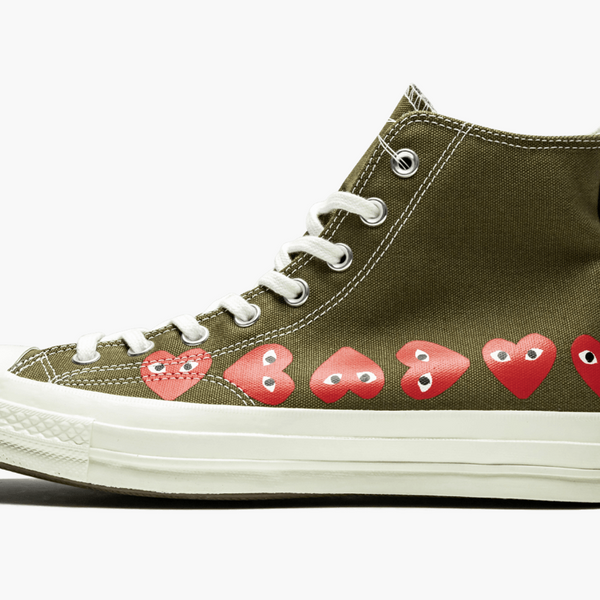 Converse Chuck Taylor All-Star High 70s X CDG Multi Hearts Olive Men's