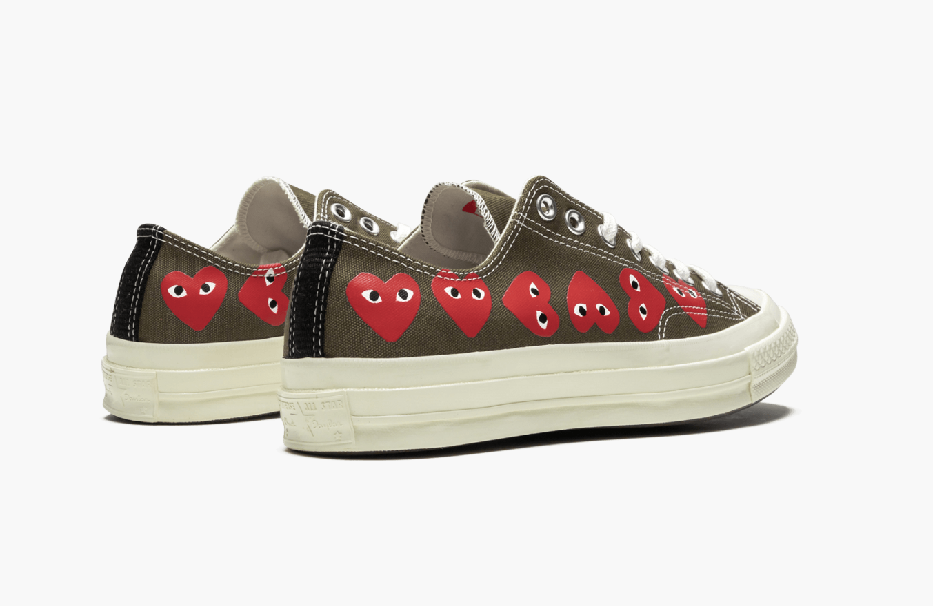 Converse Chuck Taylor All Star Low 70s X CDG Multi Hearts Olive