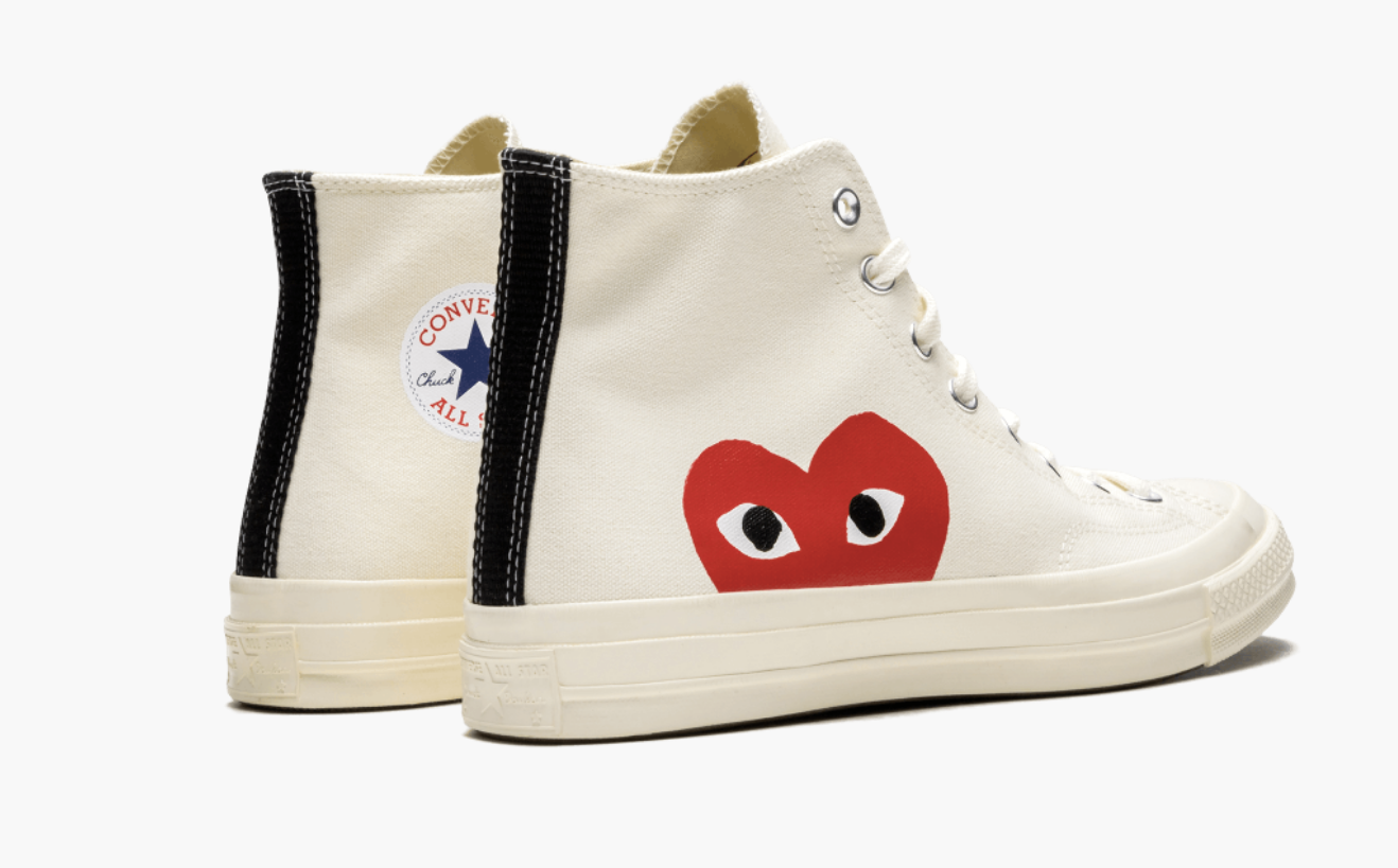 Cdg x converse high white best sale