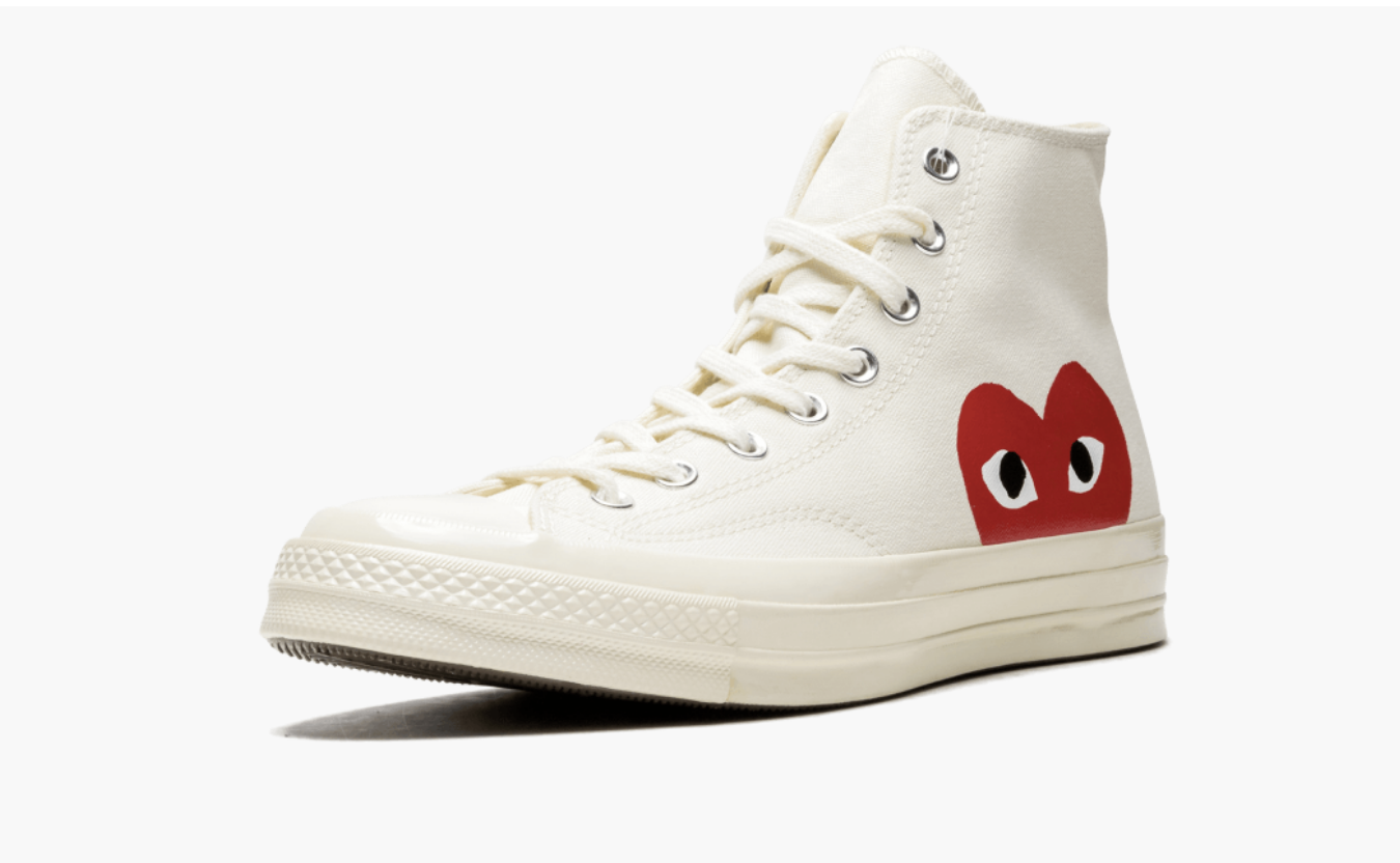 Cdg high top top converse white