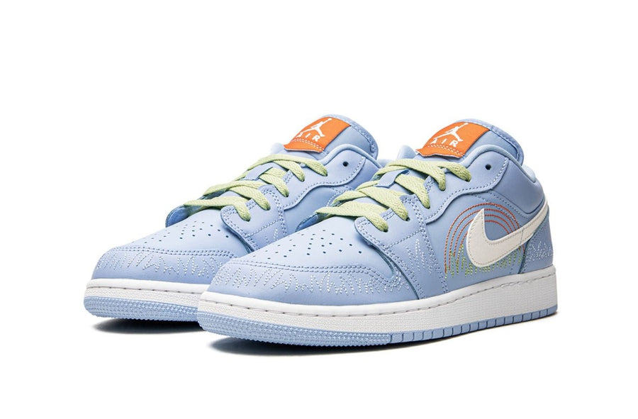 Jordan 1 Low Blue Stitch (Gradeschool)
