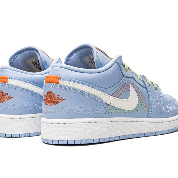 Jordan 1 Low Blue Stitch (Gradeschool)