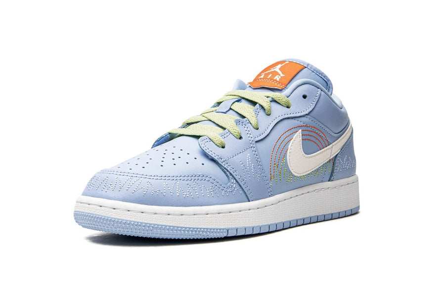 Jordan 1 Low Blue Stitch (Gradeschool)