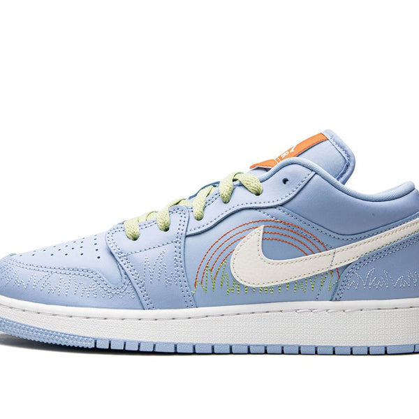 Jordan 1 Low Blue Stitch (Gradeschool)
