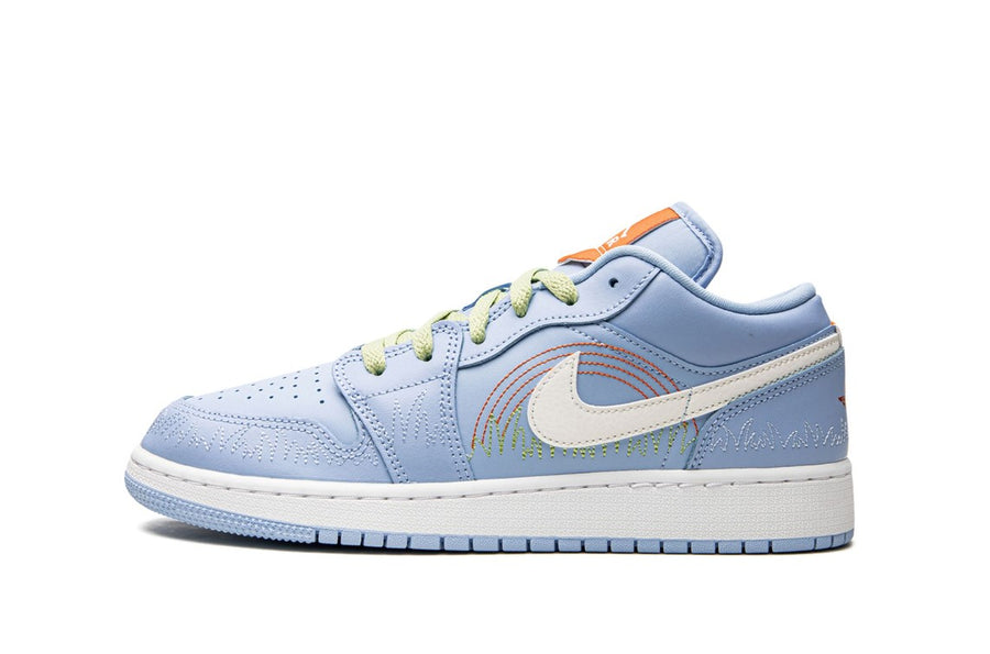 Jordan 1 Low Blue Stitch (Gradeschool)