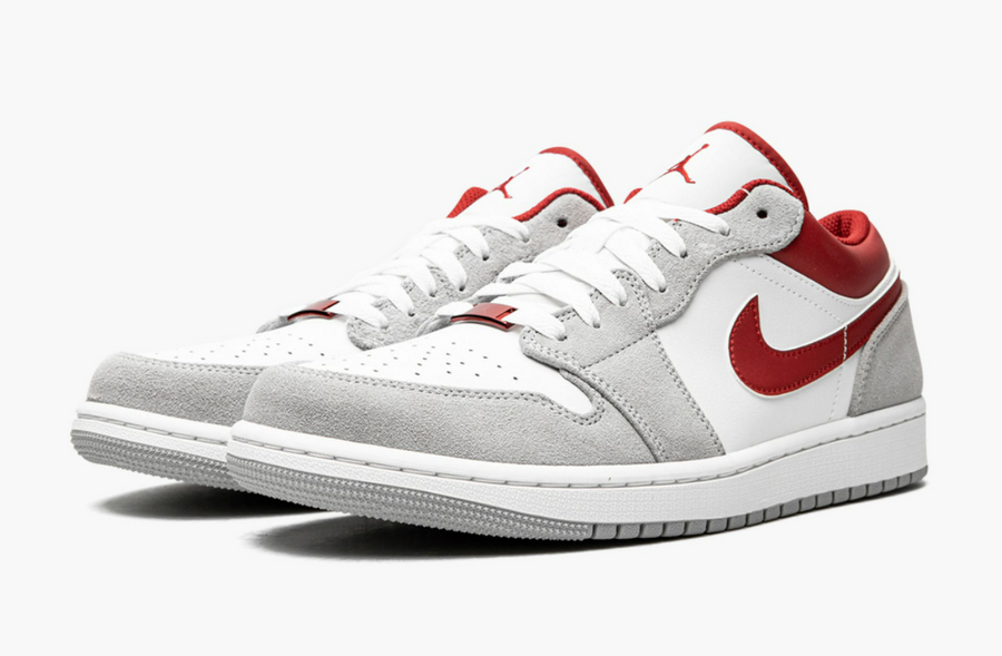 Jordan 1 Low Light Smoke Grey Gym Red Men's