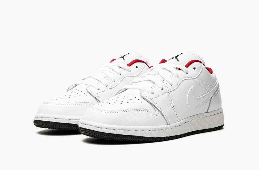 Jordan 1 Low White Black Gym Red (Gradeschool)