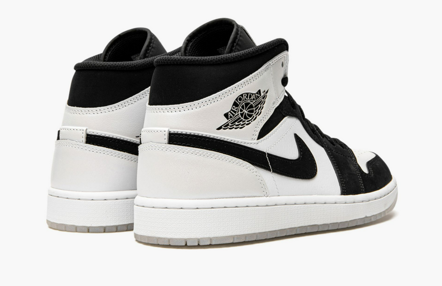 Jordan 1 Mid Black White Diamond Men's