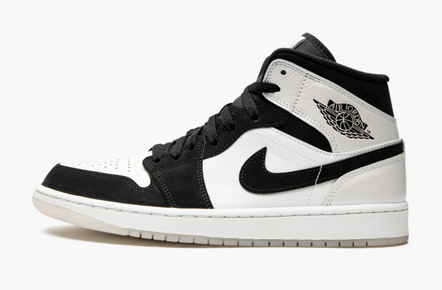 Jordan 1 Mid Black White Diamond Men's