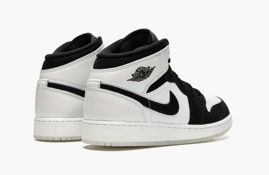 Jordan 1 Mid Black White Diamond (Gradeschool)