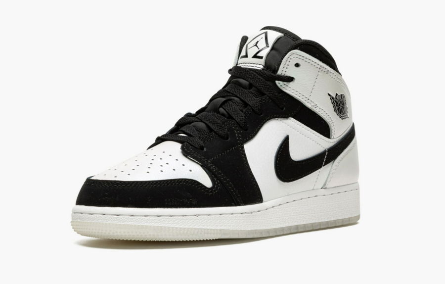 Jordan 1 Mid Black White Diamond (Gradeschool)