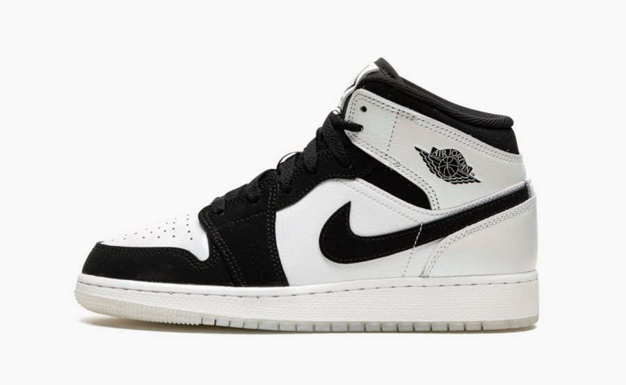 Jordan 1 Mid Black White Diamond (Gradeschool)