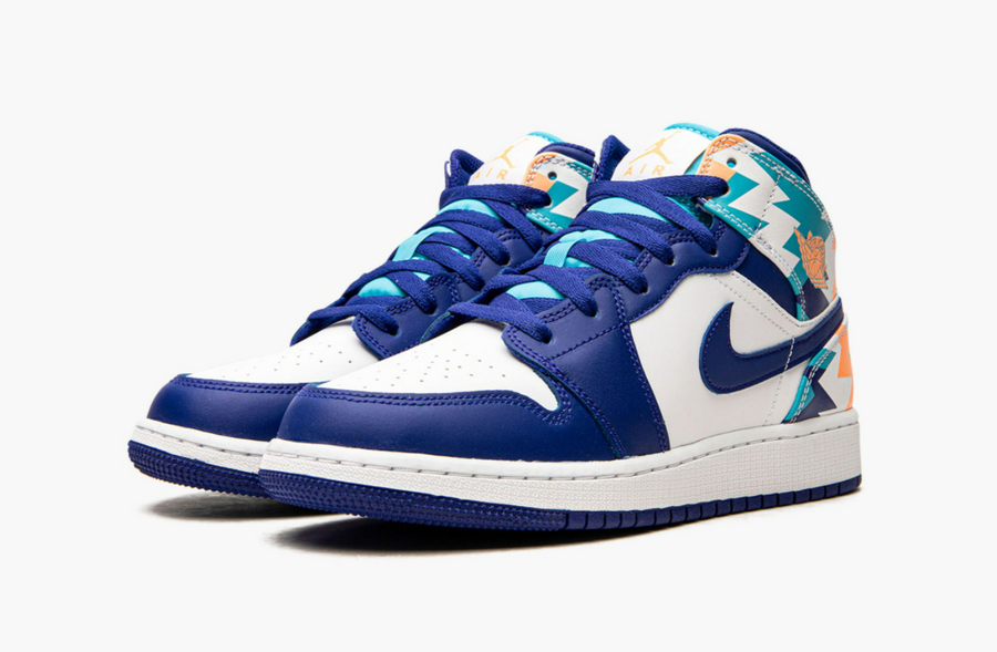 Jordan 1 Mid Geometric Print (Gradeschool)