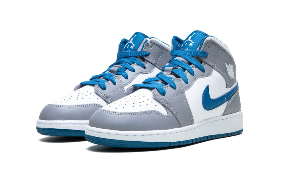 Jordan 1 Mid True Blue Cement (Gradeschool)