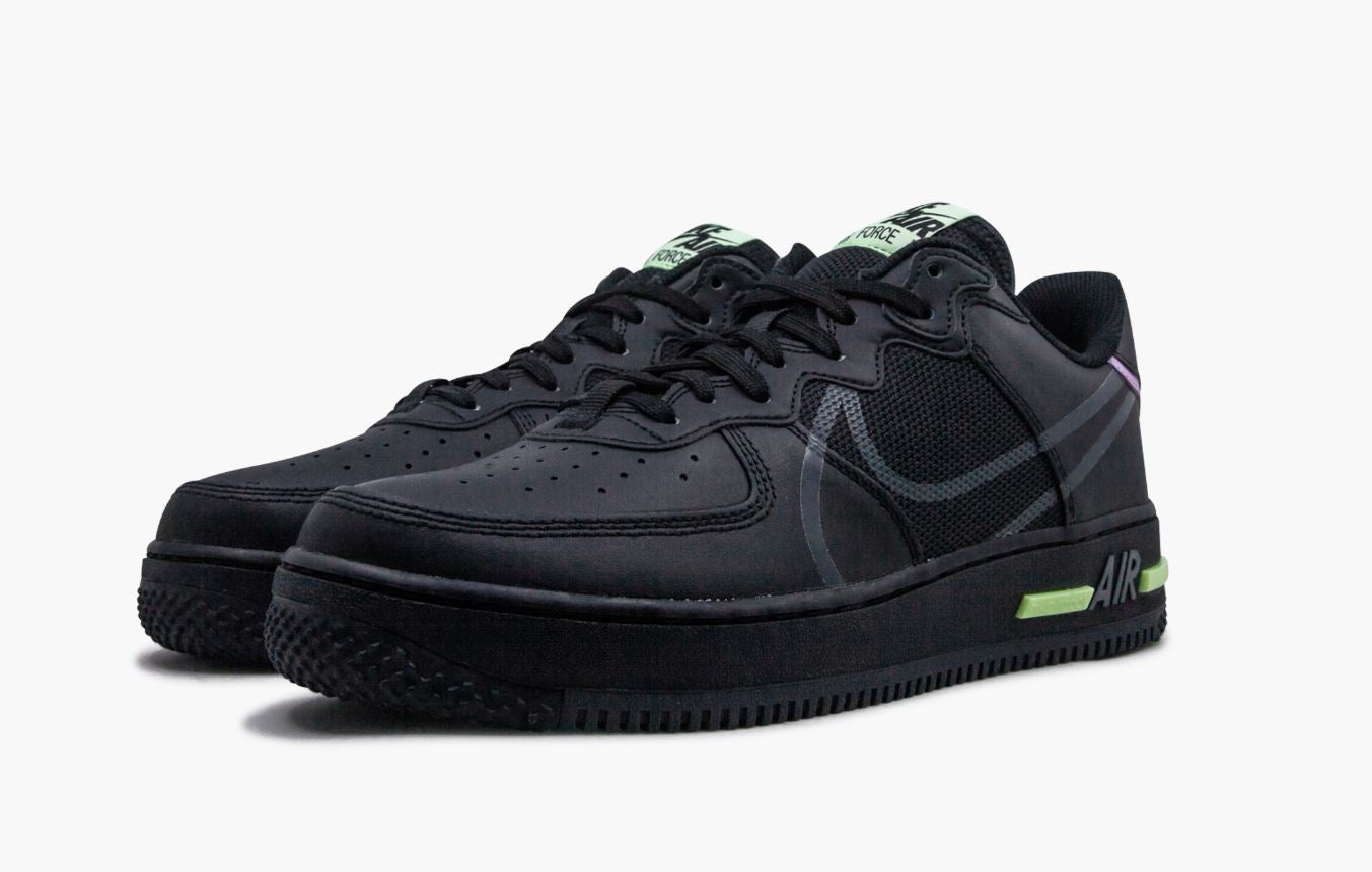 Nike Air Force 1 Low React Triple Black (Gradeschool) â Pimp Kicks