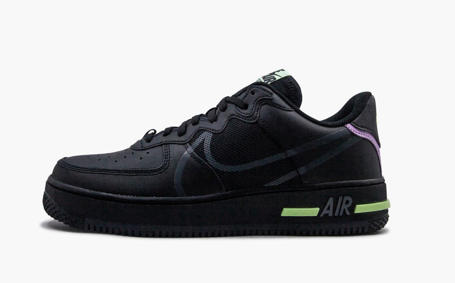Nike Air Force 1 Low React Triple Black (Gradeschool)